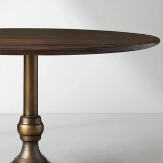 Jacob Round Dining Table (Solid Cast Iron Base): Vintage Industrial Dining Room Table