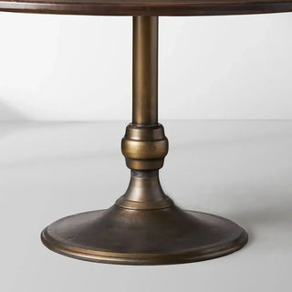 Jacob Round Dining Table (Solid Cast Iron Base): Vintage Industrial Dining Room Table