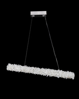 Long Natural Crystal Stone Pendant Light