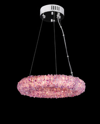 Purple Natural Crystal Stone Pendant Light