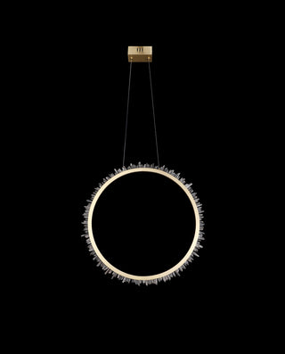 Single Ring Geode Quartz Crystal Pendant Light