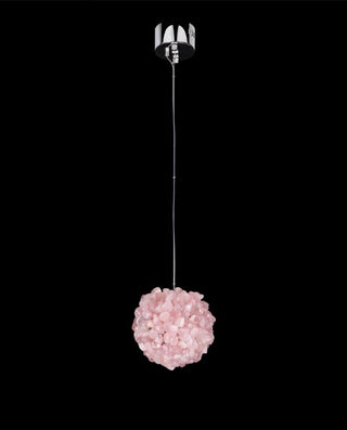 Pink Natural Crystal Stone Pendant Light