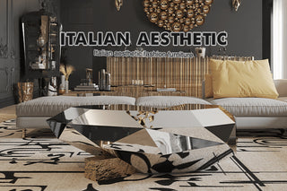 Luxury Geometric Coffee Table with Diamond-Inspired Design & High Gloss Finish