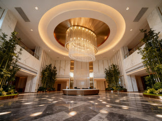 Large Oval Flush Mount Crystal Chandelier 35"W 71"H