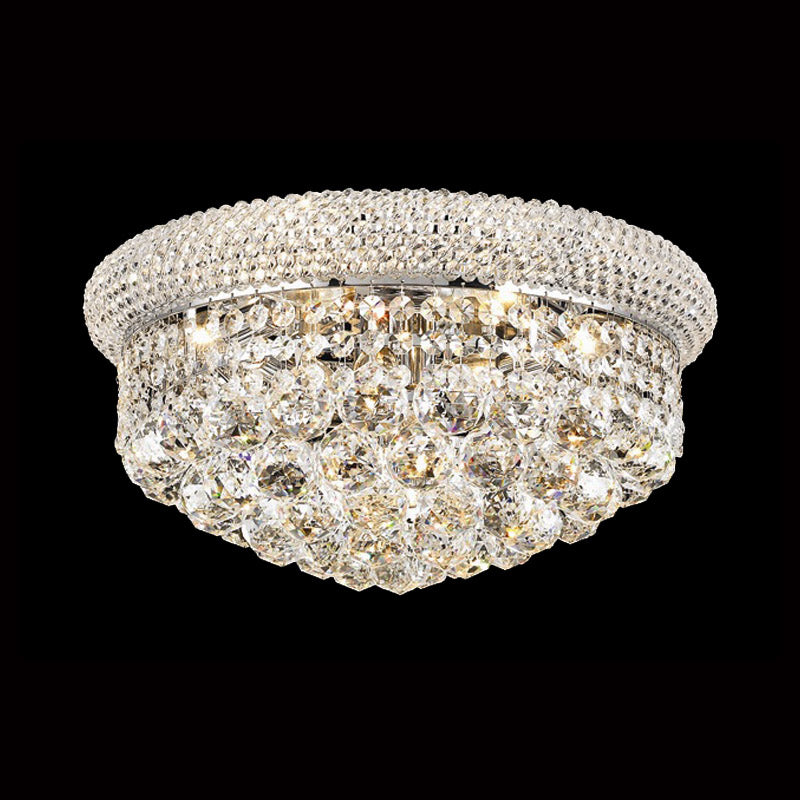 16'' Round Empire Crystal Ceiling Light Flush Mount Crystal Chandelier