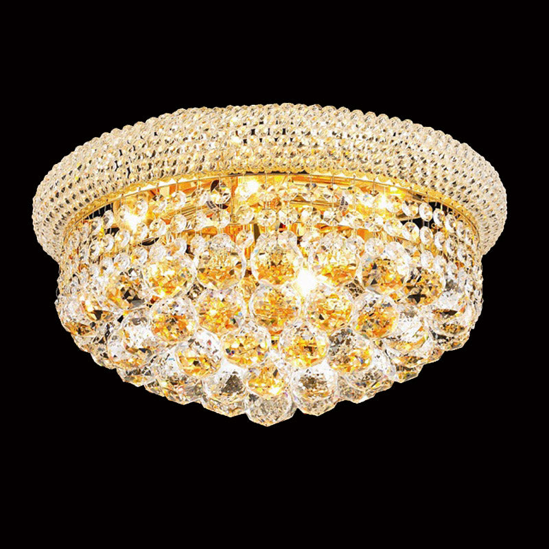 16'' Round Empire Crystal Ceiling Light Flush Mount Crystal Chandelier