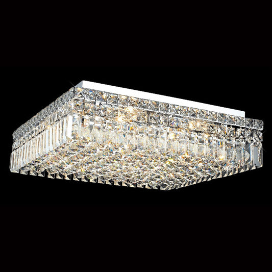 20'' Square Flush Mounted Chandelier Crystal Ceiling Light