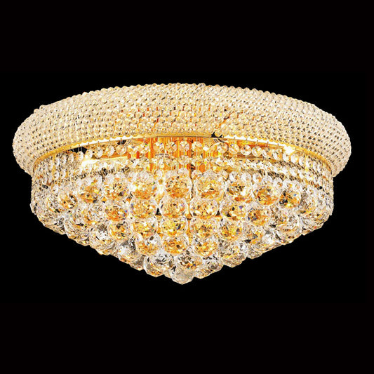 20'' Round Crystal Ceiling Light Empire Flush Mounted Crystal Chandelier