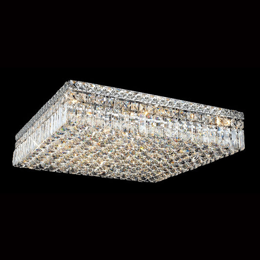 24'' Square Flush Mounted Chandelier K9 Crystal Ceiling Light