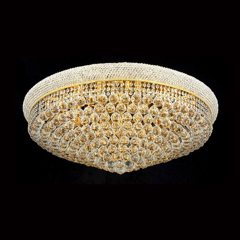 36'' Round Crystal Ceiling Light Empire Flush Mounted Crystal Chandelier