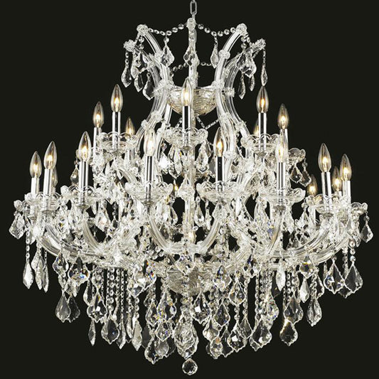 36'' Wide Maria Theresa Crystal Chandelier 25 Lights Candle Style Chrome Chandelier MT01L25C