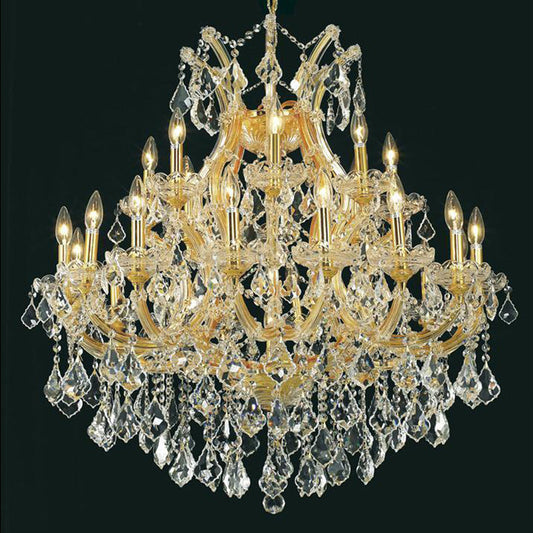 25 Lights Maria Theresa Crystal Chandelier 36'' Wide Living Room Chandelier in Gold MT01L25G