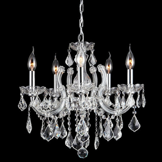 18'' Wide Small Chandelier 5 Lights Maria Theresa Crystal Chandelier MT01L5C